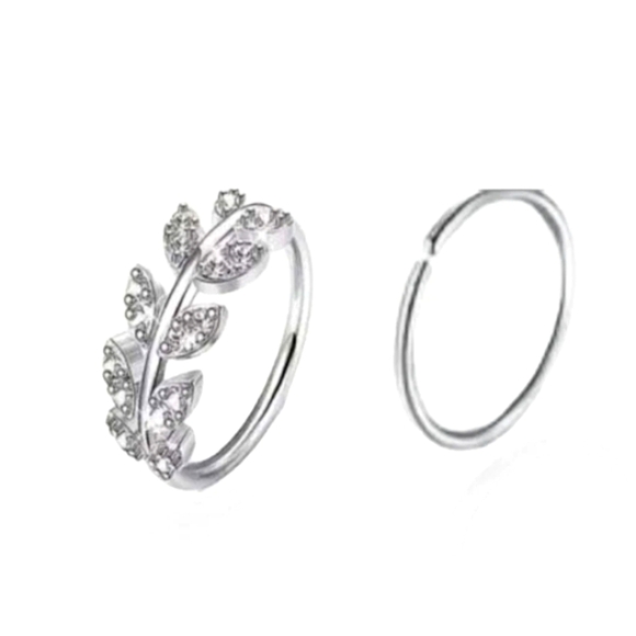 2 Nose Rings Set - Picture 1 of 5